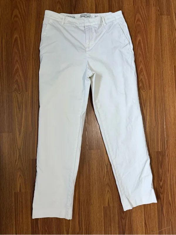 Vince Cotton White Chinos Preppy Costal Neutral Pants 4 - Image 2