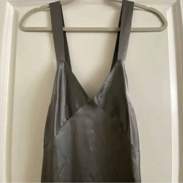 Michelle Mason Cross Back Slit Maxi Dress - Womens Size 2 Gunmetal NWT - Image 2