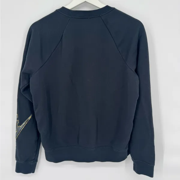 Nike Black Fleece Crewneck‎ Sweatshirt Gold Logo Small - Image 4