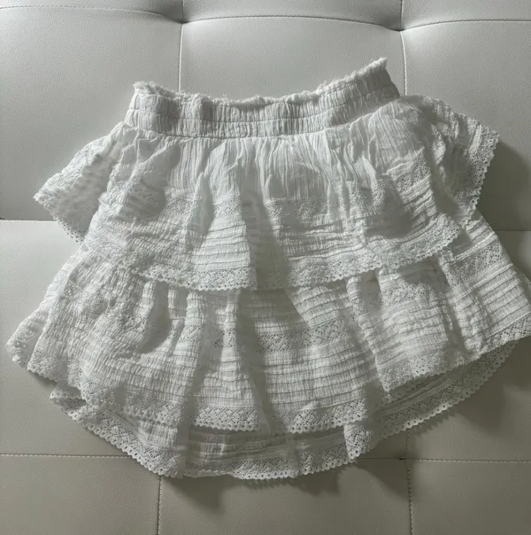 Rock N’ Ruffle White Mini Skirt - Image 2