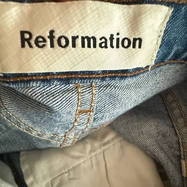 Reformation Denim Julia High Waist Distressed Jeans in Bryce Wash - Image 8