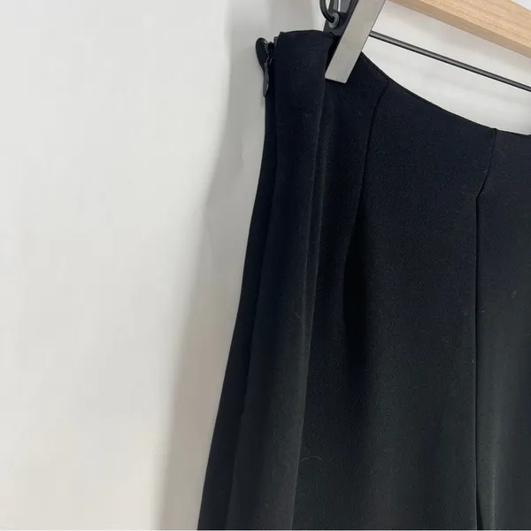 Wdirara Stretch Crepe Black Flared Cutout Hem Women's Side‎ Zip Pants NWT Size M - Image 6