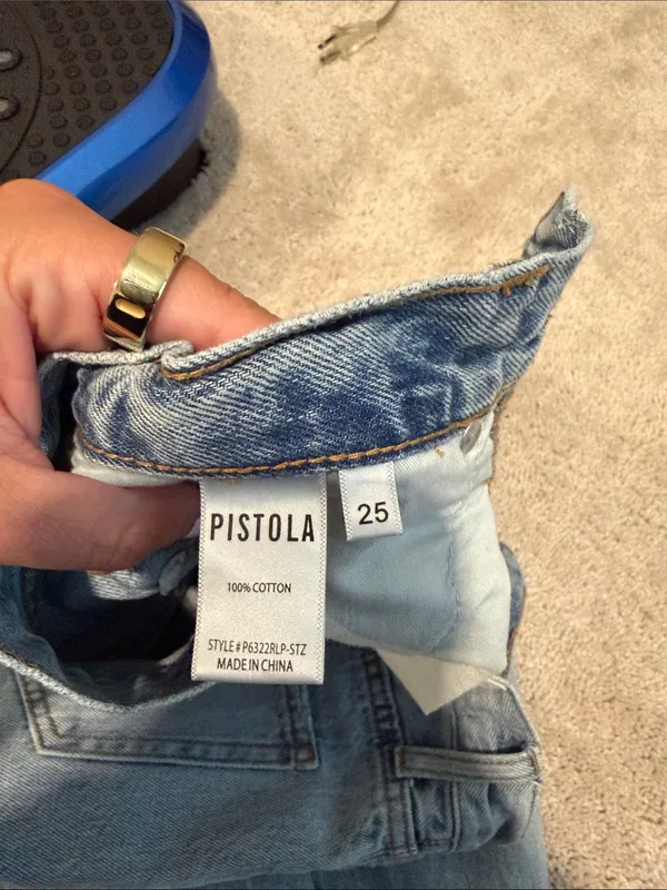 pistola Vintage Light Blue High-Rise Straight Jeans - Image 6