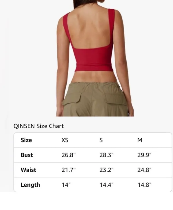 QINSEN Women's Sexy Open Back Sleeveless Crop Tank High Neck Slim Fit Cropped Tee Shirt Y2k Tops Size M. NWT - Image 2