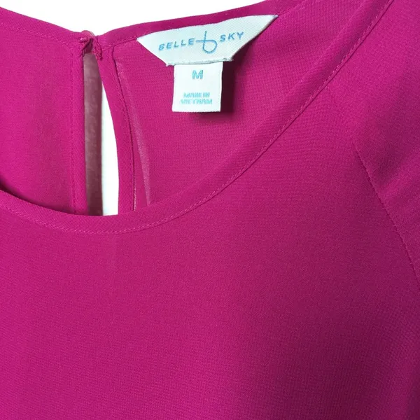Belle & Sky Layered Long Sleeve Blouse Size Medium - Image 3