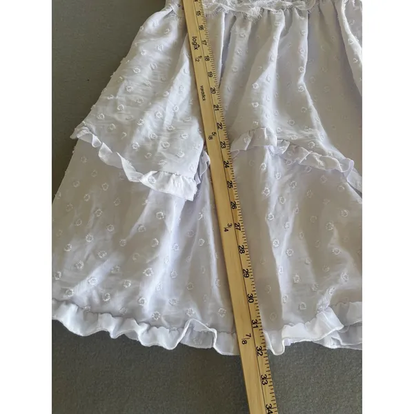 rue21 Dress Small White Lace‎ Swiss Dot Tiered Ruffle Mini Boho Coquette - Image 9