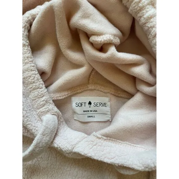 Soft Serve Cozy Cream Hoodie Pullover Sweatshirt‎ Casual Loungewear Small - Image 2