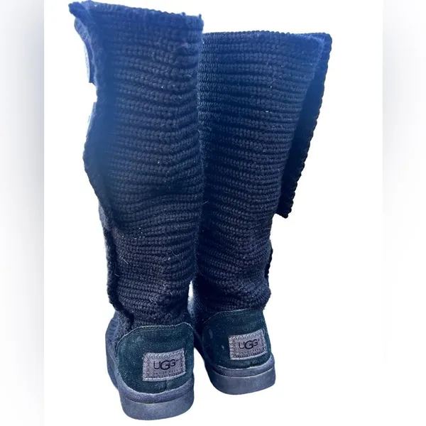 UGG Australia Tall Black Cardy Knit Women’s Button Sock Boots size 6 - Image 5