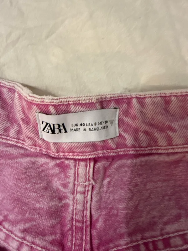 ZARA Pink Denim Shorts - Image 3