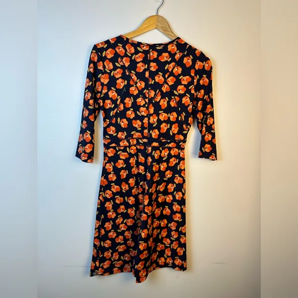 Title‎ Nine Dream 3/4 Sleeve Orange Floral Athletic Mini Dress Women’s Sz S - Image 4