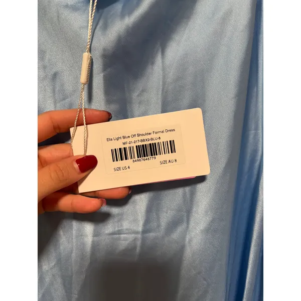 Beginning Boutique Ella Light Blue Off Shoulder Dress S - Image 8