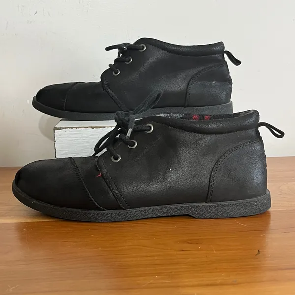 Skechers BOBS Women Black‎ Chukka Ankle Boots Plaid Lined Lace Up 34487 Size 7.5 - Image 2