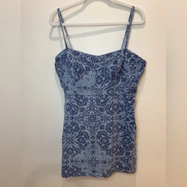 Urban Outfitters‎ After All Corduroy Blue Bustier Mini Dress Size L Boho - Image 5