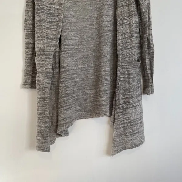 SATURDAY SUNDAY ANTHROPOLOGIE ANTHRO Eagan Cardigan Gray Open Sweater NO LINING - Image 6