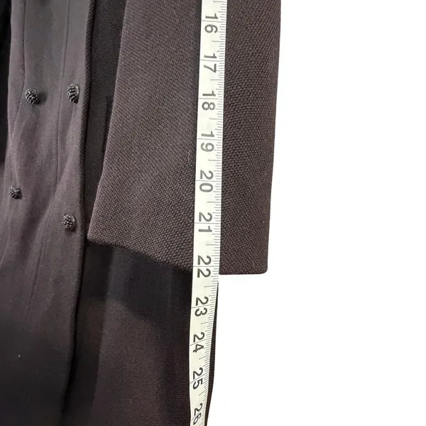Vintage 60s Rich's Coat M-L Chocolate Brown Double Breasted Mod Peter Pan Collar - Image 14