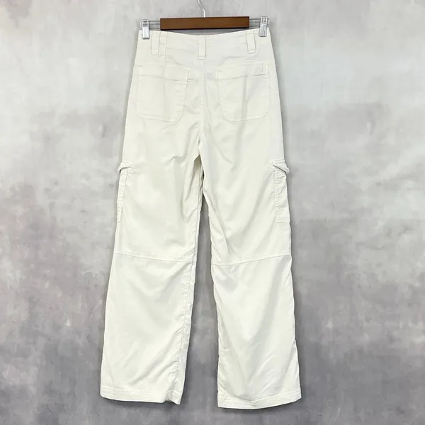 American Eagle Cargo Pants Women 000 Short Baggy Wide‎ Leg Minimal Indie Skater - Image 4