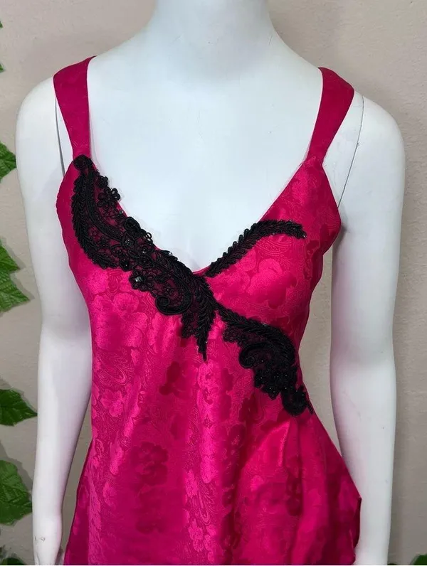 Victoria Secret Pink Lace Gold Label Vintage Rare Night Dress Slip - Image 5