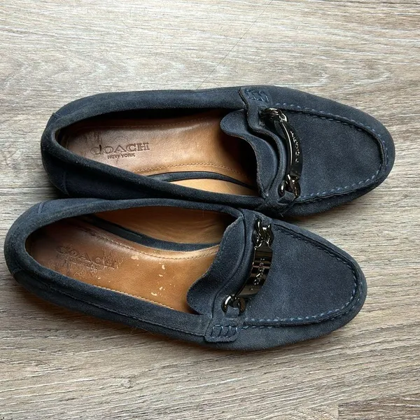 Coach Blue Suede Loafers Size 7.5 B - Image 13