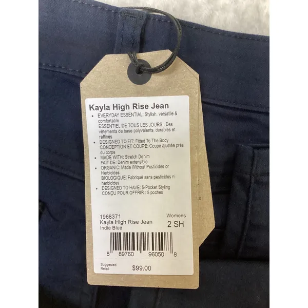 Prana Kayla High Rise Jean Indie Blue Womens 2 Short Organic Cotton Stretch Pant - Image 5