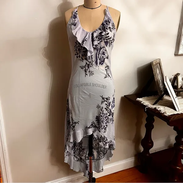 Free People Blue Getting Out Midi Slip Dress Size Medium - Image 6