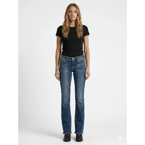 Miss Me JW5307B7 Low Rise Bootcut Jeans Y2K Western Rhinestone Embellished Sz 30 - Image 12