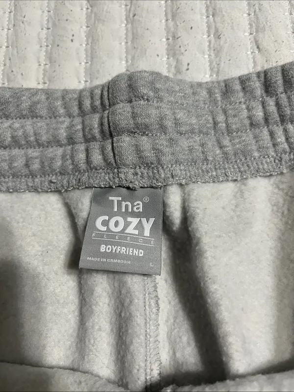 TNA Heather Gray Athletic Knit Drawstring Shorts Size L - Image 2