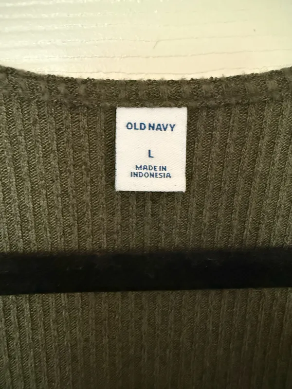 Old Navy Olive Green Long Sleeve Wrap Midi Dress - Image 3