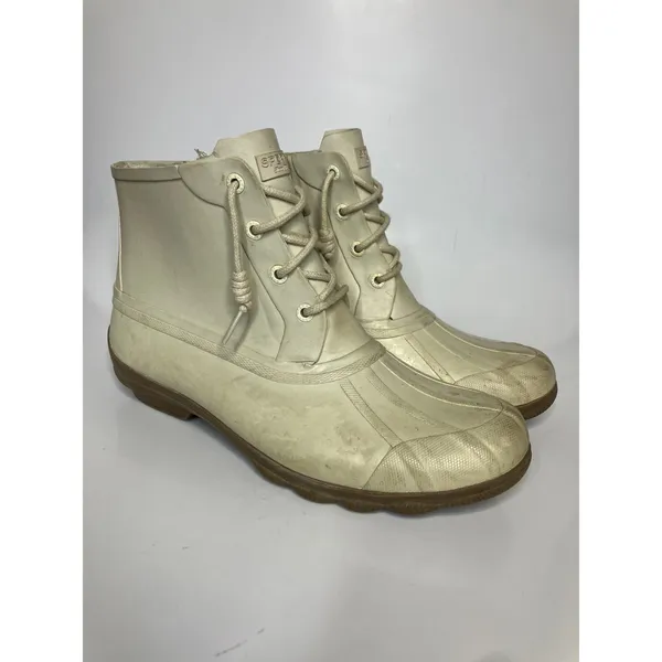 Sperry‎ Saltwater Duck Boots Womens 9 Cream Fair Waterproof Rubber STS82522 - Image 3