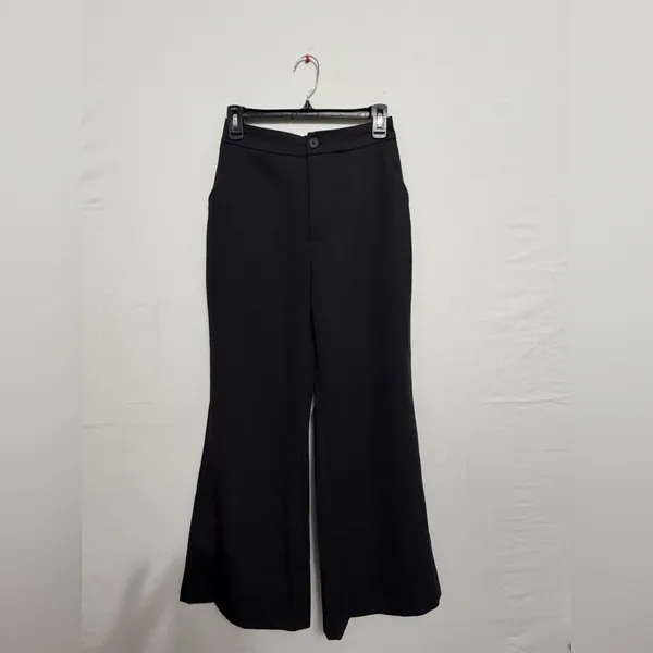 women’s Black High Rise Wide Leg Pants | Minimalist Workwear Small New (A459)✨ - Image 3