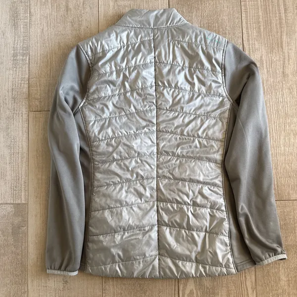 Oakley Women's Gray/Maroon Quilted Full Zip Insulated Jacket Logo Size-L - Image 7