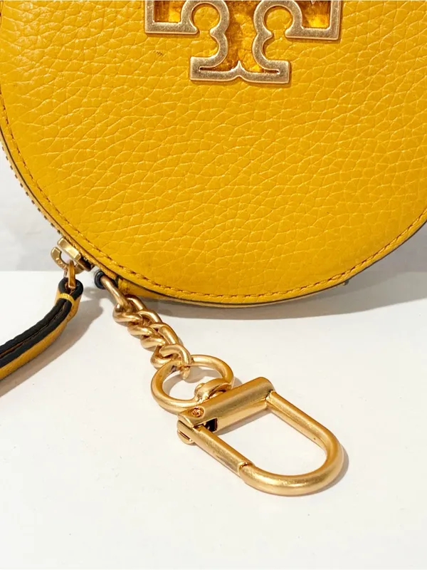 Tory‎ Burch Britten Coin Pouch Key Fob Yellow Bag Mini - Image 2