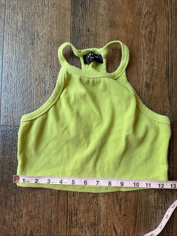 White Fox Boutique Lime Racerback Ribbed Crop Top - Image 7