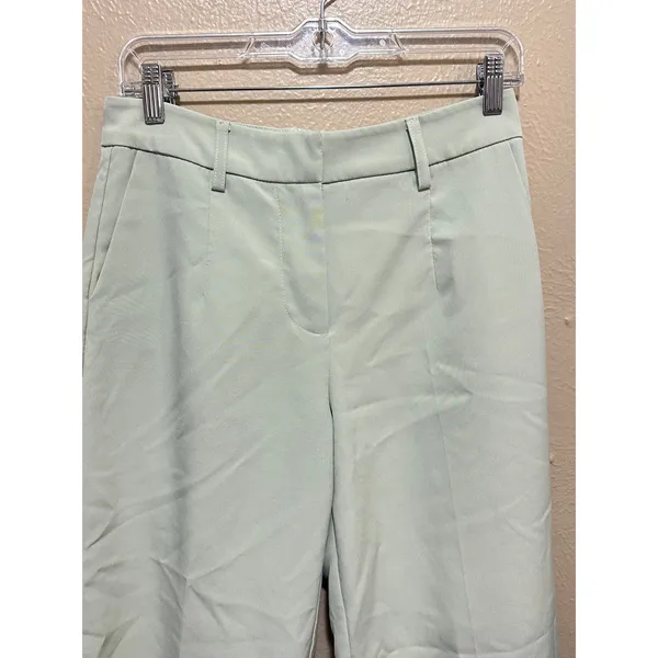 Avec Les Filles Green Cropped Wide‎ Leg Career Dress Pants Womens Size 4 - Image 4