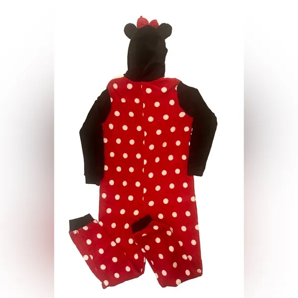 Disney Minnie Mouse‎ Women's Sleepwear PJ Costume Adult One Piece Hood Large - Image 2