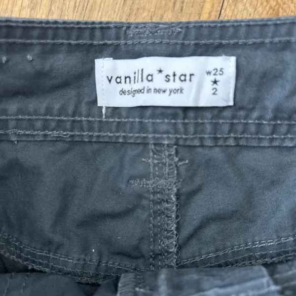 Vanilla Star Womens Size 2 W25 Dark Gray Cargo Utility Straight Leg Pants - Image 4