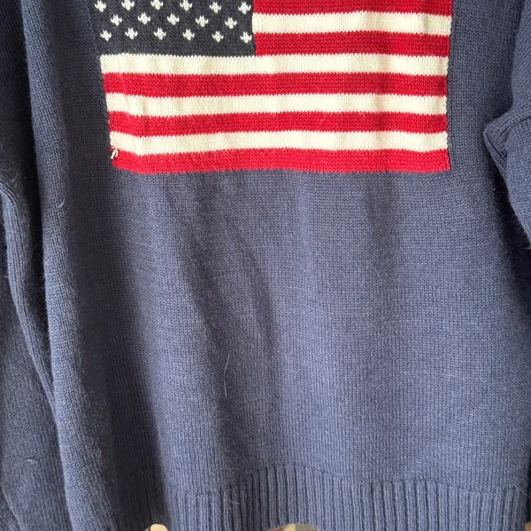 Amazon USA flag navy sweater knit ribbed brandy nico american oversized Ralph lauren - Image 6