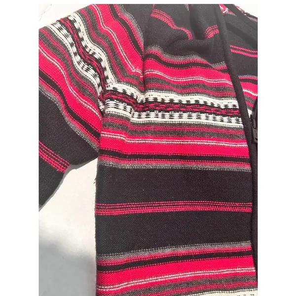Lauren Active Ralph Lauren Hoodie Women Small Pink Black Striped Wool Blend Zip - Image 8