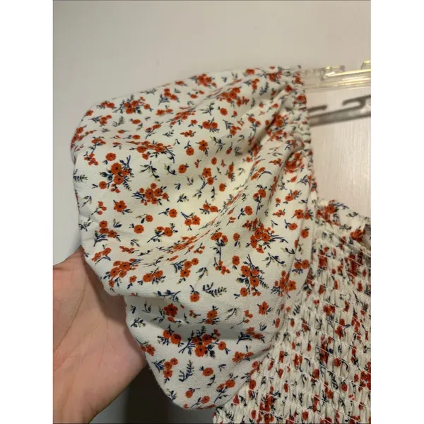 Mi Ami for Francesca‎s NWT Puff Sleeve Smocked Dress Ditzy Floral Size L - Image 6
