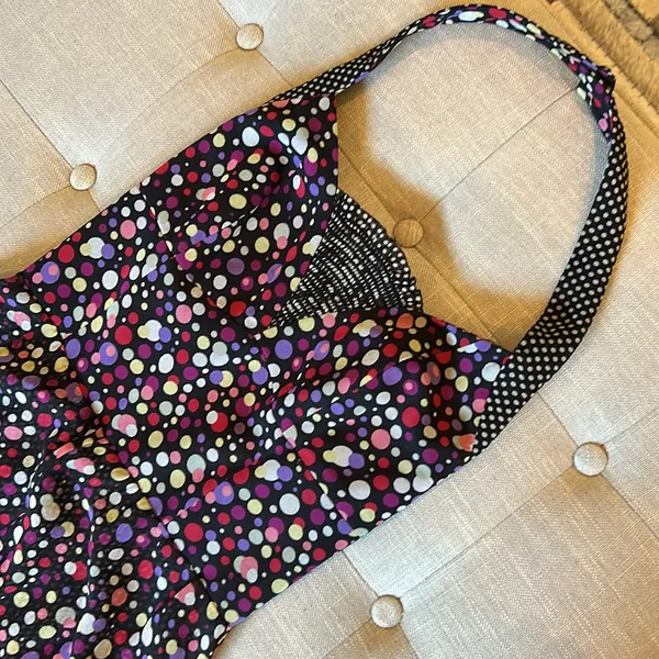 Phoebe Couture by Kay Unger 100% Silk Dot Halter Swing Dress Size 2‎ - Image 8