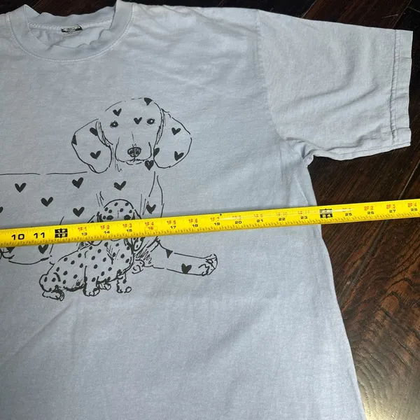 Crewneck short sleeve T-shirt 100% cotton, dog & pup California Boho adorable - Image 4