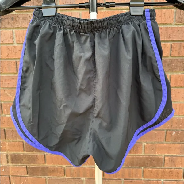 Nike Dri-Fit Tempo 10K Running Shorts Women Black Purple Stripe Size Small - Image 4