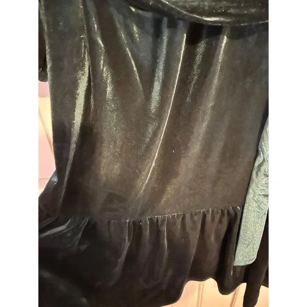 Draper James RSVP Velvet Dress Emerald‎ Green Tie Back Ruffle NWT Holiday XL - Image 8