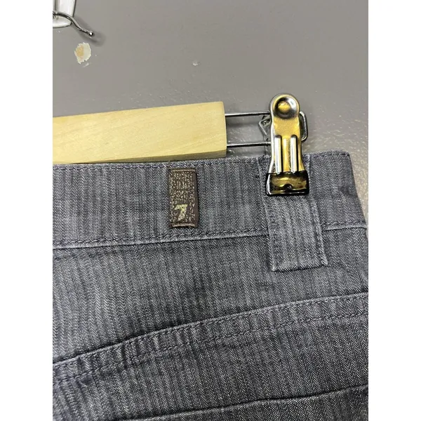 7 For All Mankind Jeans Womens 27 Gray Charcoal Wash Flare Striped Stretch Denim - Image 6