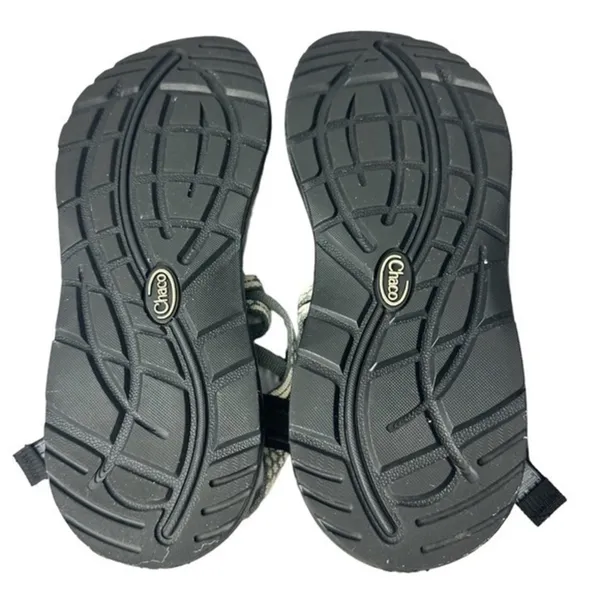 Chacos sandals double strap design. Yellow & gray honeycomb pattern. - Image 4