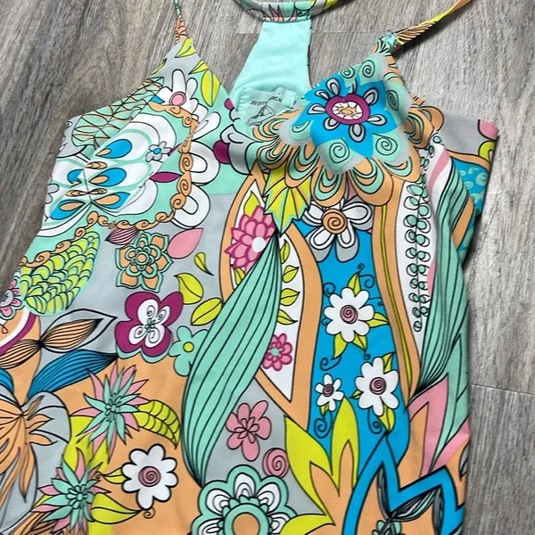 Judith March Floral Multicolor Groovy Sundress Size Large - Image 9