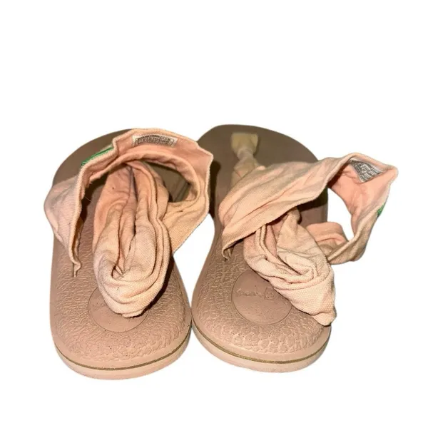 Sanuk Yoga Sling Sandals Womens Size 7 Pink Fabric Thong Comfort‎ Casual - Image 6