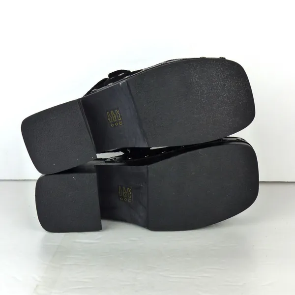 Nasty Gal Slingback Platform Clogs 37 EU Black Suede Studded Square Toe Goth Y2K - Image 11