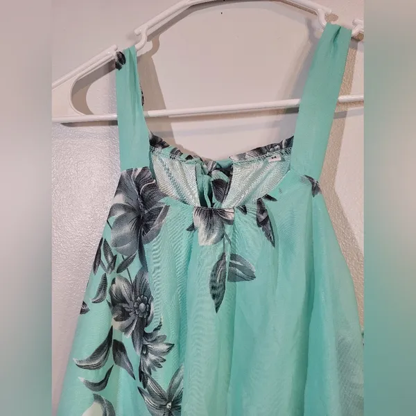 Floral Halter Maxi Dress - Teal, Size M - Image 17