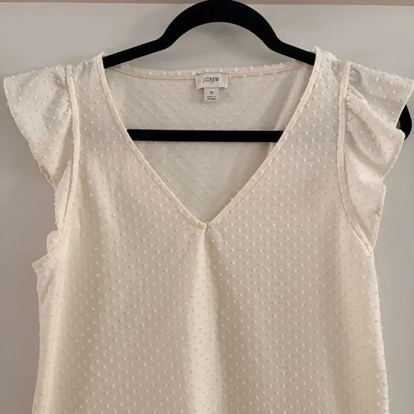 J. Crew Cream Textured V-Neck Tank Top - Image 2