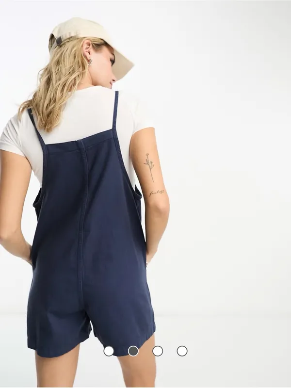 NWT Monki lightweight denim playsuit in navy Shortalls Romper Small - Image 3